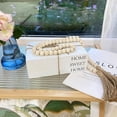 thumbnail image 2 of Decorative Books for Home Decor, White Faux Books for Decoration, Rustic Farmhouse Stacked Display Books with 52in Wood Bead Garland for Coffee Tables Living Room, (Home Sweet Home), 2 of 9