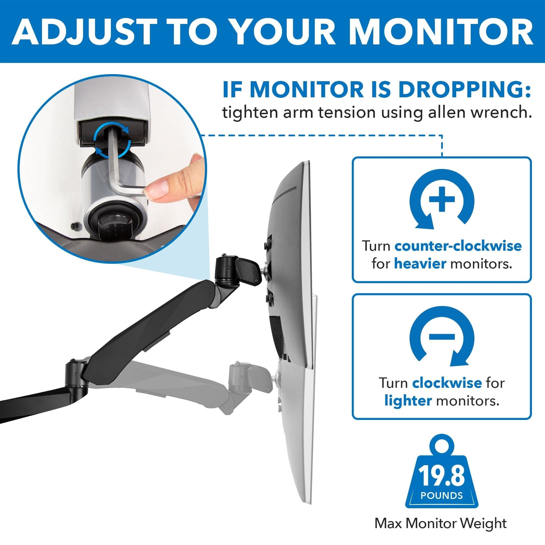 Mount-It! Extra Tall Dual Monitor Desk Mount | Fits 13"-32" Computer Screens | TAA Compliant
