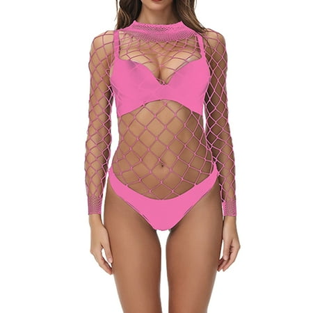 Clearance!Uooqdmx Sexy Lingerie for Women Bodysuits for Women Sexy Stockings Erotic Underwear Fishnet Erotic Net Clothes for Night Clubs Corset Lingerie for Women Pink One Size