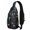 Mystical Halloween Pattern, variant on Sling Backpack,Musical Halloween Icons Pattern Crossbody Bag with Water Bottle Holder,Waterproof Sling Bag for Men/Women with Chest Phone Holder for Hiking,Travel