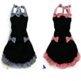 thumbnail image 2 of Cute Sexy Cooking Dress Apron Bib Apron Kitchen Bowknot With Pocket Maid Apron, 2 of 4