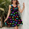 thumbnail image 3 of Colorful Love Heart Dress Fashion Beach Long Dresses Female Party Printed Sundress, 3 of 7