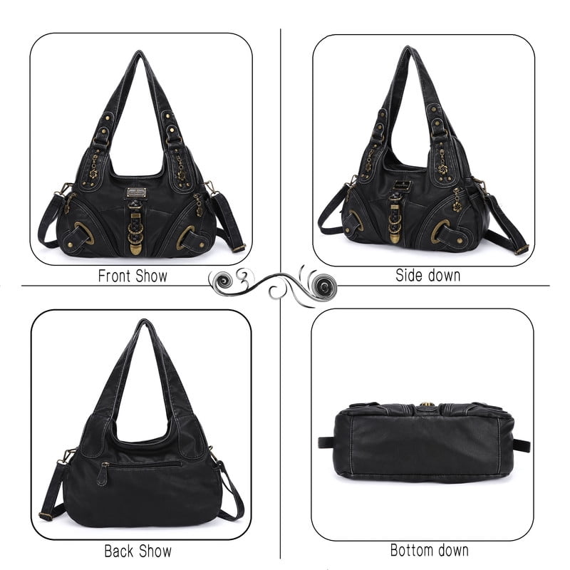 Angelkiss Hobo Shouder Purses for Women Crossbody Bag with Adjustable Long Straps Ultra Soft with Multiple Pockets