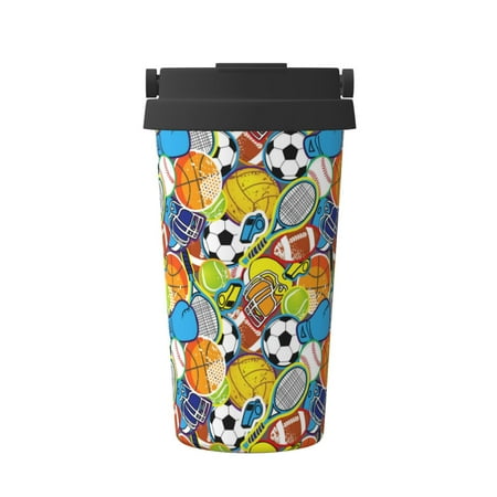 

Goofa Various Balls for Insulated Travel Coffee Mug Spill Proof Leak Proof 16 OZCoffee Tumbler Reusable Coffee Cups with Lids Thermos for Hot and Cold Drink