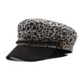 thumbnail image 1 of Boina de mujer con picos, sombrero plano de hiedra de invierno, boina de leopardo, 1 of 4