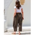 thumbnail image 3 of Pantalón TARSE de lino, pierna ancha, casual, con cordón, XL, color café, 3 of 3