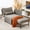 Light Gray, variant on zzw 5-in-1 Convertible Sleeper Sofa Chair, Adjustable Linen Folding Ottoman Bed, Assembly-Free for Apartment Living Room