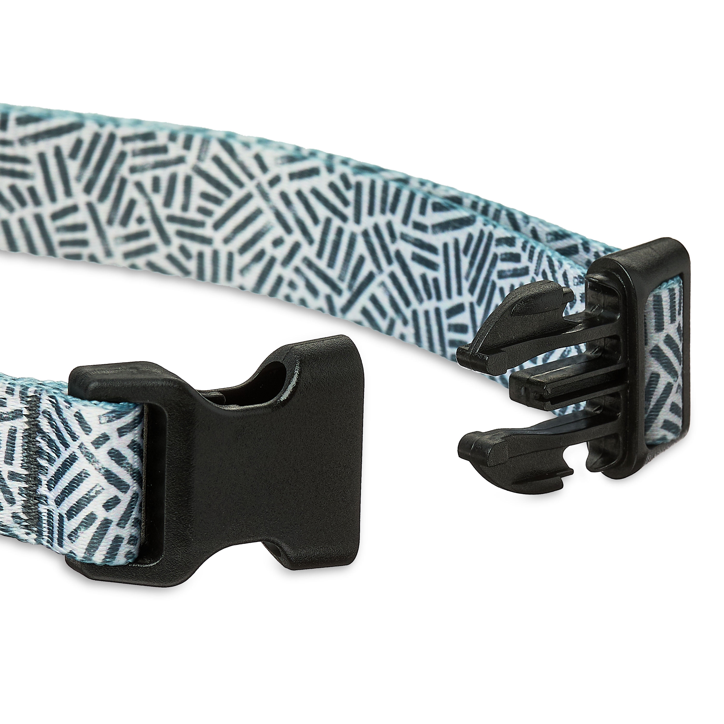 Vibrant Life Dog Collar, Polyester Adjustable, Gray Print, L