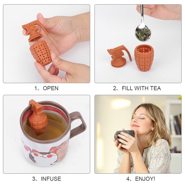 Lindo infusor de té de silicona de grado alimenticio, diseño en forma de granada, filtro de té, colador de té divertido