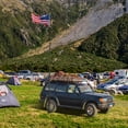 thumbnail image 2 of Yescom EZ GO 30ft Telescopic Flag Pole Kit Wheel Tire Mount Stand Upgrade Rotating Lock Outdoor Camper RV Tailgate Black, 2 of 9