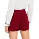 thumbnail image 2 of Faldas cruzadas con dobladillo asimétrico para mujer, pantalón corto liso Rojo puro X-Small Rojo puro X-Small Xishao ropa, 2 of 2