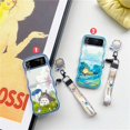 thumbnail image 2 of Samsung Galaxy Z Flip4 3 5G Nuevo Ondulado Border Case Gris Totoro Colgante Todo Incluido Protección Creatividad Carcasa Para Flip Cover, 2 of 4