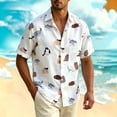 thumbnail image 5 of COSFO Beach Mens Button Up Shirts Short Sleeve Funny Summer Shirt Collared with Pocket Relaxed Fit Vacation Tops, 5 of 5