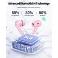 thumbnail image 4 of Auriculares inalámbricos Btootos Bluetooth 5.4 IP7 resistentes al agua color rosa, 4 of 8