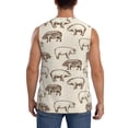 thumbnail image 4 of Fotbe Vintage Farm Pigs Men's Camiseta sin Mangas Estampada para Hombres, Playera Casual para Gimnasio, Entrenamiento, Playa-Large, 4 of 7