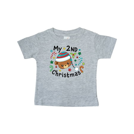 

Inktastic My 2nd Christmas Cute Bear with Candy Canes Gift Baby Boy or Baby Girl T-Shirt