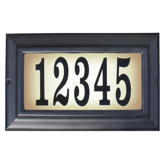QualArc LTS-1300-BL 15 in. Edgewood Standard Lighted Address Plaque in Black Frame Color