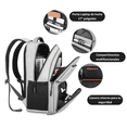 thumbnail image 4 of Mochila Balang Lite para Viaje y Oficina, Backpack Impermeable con Porta Laptop de 17 Pulgadas, Puerto USB, 25L, Bolso Antirrobo, Compartimiento para Audífonos y Respaldo Ergonómico, 4 of 7