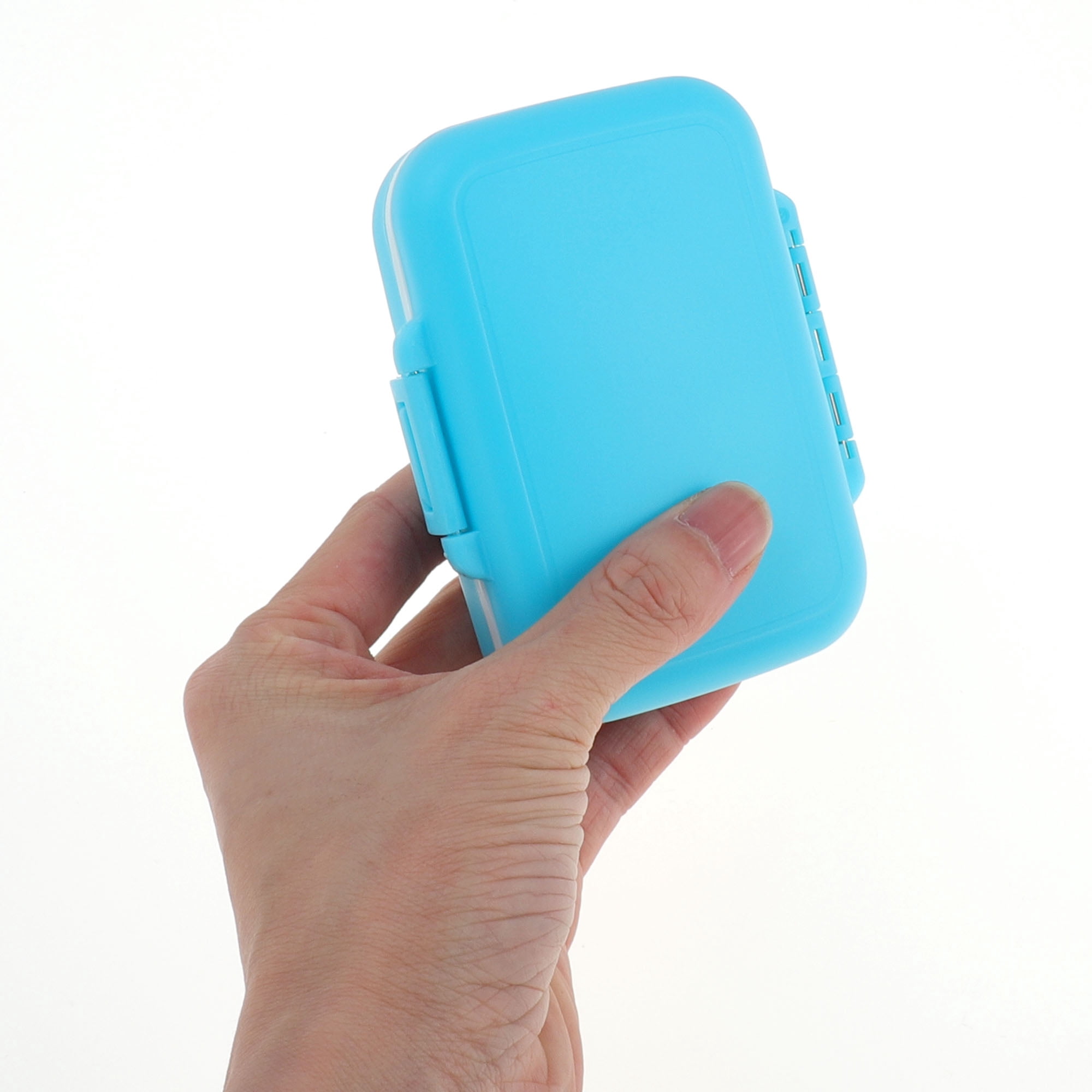 Unique Bargains 6 Grids Single Layer Pill Box for Travel 1 Pc Light Blue