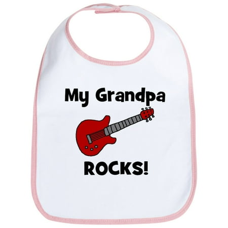 

CafePress - My Grandpa Rocks! (Guitar) Bib - Cute Cotton Cloth Baby Bib Toddler Bib