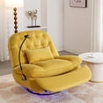thumbnail image 2 of Resenkos Power Recliner Chair with Voice Control, Bluetooth Music Player, USB Ports, Atmosphere Lamp, Massage Recliner wite 270 Degree Swivel for Living Room, Bedroom, Yellow, 2 of 11
