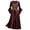 Wine, variant on TIHLMK Casual Dress Women's Square Collar Patchwork Bandage Long Sleeve Robe Long Dress Purple