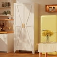 thumbnail image 4 of 71" H Tall Kitchen Pantry Cabinet,Metal Food Storage Cabinets, White Kitchen Cabinet with Doors and Shelves, Large Freestanding Cabinets with Storage for Dining Room, Living Room, 4 of 18