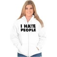 thumbnail image 4 of I Hate People Sarcastic Cynical Humor Unisex Fleece Graphic Zip Up Hoodie Brisco Brands 2X, 4 of 5