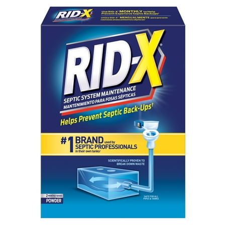 RID-X Septic Treatment Drain Opener, 2 Month Supply of Powder, 19.6 oz