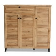 thumbnail image 4 of Baxton Studio Coolidge Modern and Contemporary Oak Brown Finished Wood 3-Door Shoe Storage Cabinet with Drawer, 4 of 13