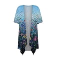 thumbnail image 3 of Womens Lightweight Cardigan Women Casual Printed Short Sleeve Cardigans Drape Open Front Lightweight Summer High Low Hem Tops Womens Cardigans Lightweight Summer on Clearance, 3 of 4