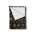thumbnail image 2 of Aboriginal Soft Flannel Fleece Throw Blanket, Abstract Round Motifs with Dots and Waves on Dark Backdrop, Cozy Plush for Indoor and Outdoor Use, 50" x 60", Charcoal Grey Orange, by Ambesonne, 2 of 5