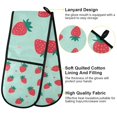 thumbnail image 2 of Yayeee Double Oven Mitt Kitchen Heat Resistant Baking 35" x7" Quilted Glove, Green Strawberry, 2 of 6