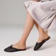 thumbnail image 5 of Sandalias planas Synchoiss de piel tejida negra para mujer 6, 5 of 7