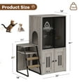 thumbnail image 2 of Double Layer Cat Litter Box Cabinet with Scratch Post,Modern Cat Litter Box Furniture Enclosure with Platform & Ladder, Hidden Cat House & Washroom,Gray, 2 of 11