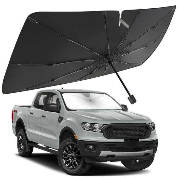 Windshield Sun Shade Umbrella for Ford Ranger(4Door) 2019-2026, Foldable Car Umbrella Sunshade with UV Block Front Window Cover (Heat & Sun Protection)