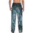thumbnail image 3 of Picia Blue Color Cactus Mens Soft Woven Cotton Elastic Waistband Sleep Pajama Pant Lounge Sleep Pant With Pockets And Drawstring-XX-Large, 3 of 9