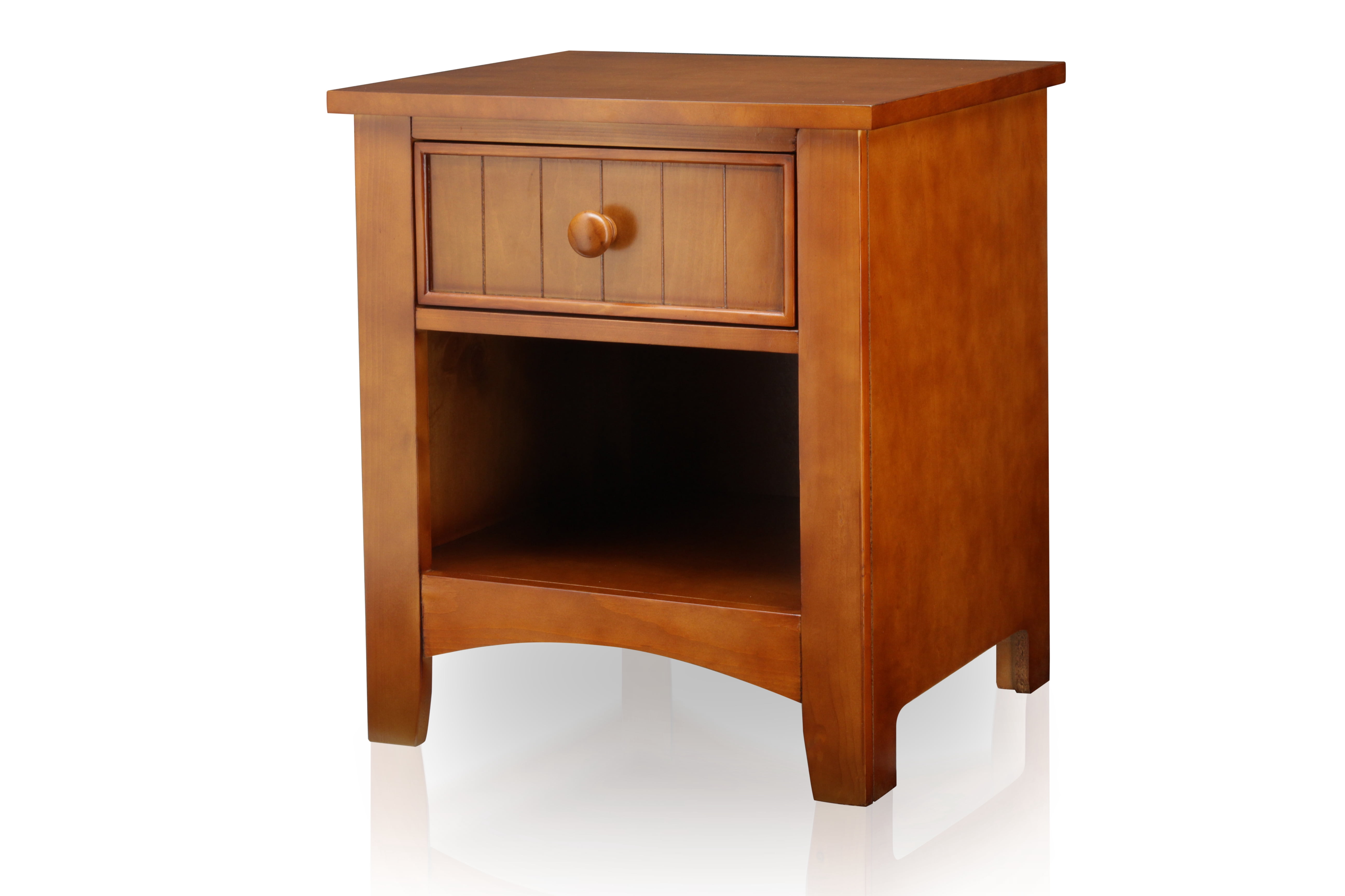 Furniture of America Geniet Nightstand with 1-Drawer, Oak