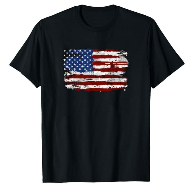 AALJY Drapeau Américain USA États-Unis d'Amérique US T-Shirt du 4 Juillet