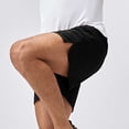 thumbnail image 6 of YLSDY Men's Athletic Running Shorts Quick Dry Workout Shorts Lightweight Sports Gym Basketball Short Pants Hiking Shorts Black S, 6 of 6