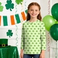 thumbnail image 4 of Tauxra Chandail de la Saint-Patrick pour Adultes, Chandail à Col Rond Imprimé à Manches 3/4, T-Shirt Décontracté à Manches Longues avec Graphique de Trèfle pour Activités Festives, 4 of 6