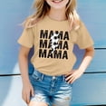 thumbnail image 2 of T-Shirts d'Été pour Filles, Imprimé Lettres, Manches Courtes, Basiques, Col Rond, Sport, Taille 6-7T, 2 of 4