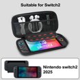 thumbnail image 2 of Étui de Transport pour Nintendo Switch 2, Coque Rigide et Étui de Voyage Portable Imperméable avec 2 Protecteurs d'Écran pour Accessoires de Jeu Switch 2025, Sac de Rangement, Noir, 2 of 7
