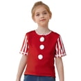 thumbnail image 1 of YiZYiF T-Shirts de Noël pour Filles Manches Courtes Rayé Velours Rouge Pompon Tops de Fête Fantaisie Rouge 6, 1 of 7