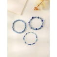 thumbnail image 2 of QQTDFG 3pcs Blue Tone Beaded Bracelet Bead-string Bracelet Jewelry Accessory for Women-default, 2 of 3