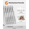 thumbnail image 6 of 30PCS Silver Metal Mechanical Pencil Set in Leather Case, 0.5/0.7/0.9/2.0mm Art Drafting Pencils with 16 Tubes Graphite Leads (6B 4B 2B HB 2H 4H) & Colored Refills for Sketching, Drawing, Writing, 6 of 8