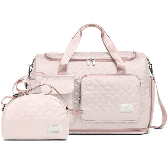 Joyway 2-Piece Expandable Foldable Duffle Bag Set with Wet Pocket and Shoe Compartment, Waterproof Travel and Gym Bags for Men & Women