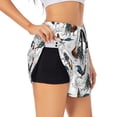 thumbnail image 2 of Bixox Women's Cool Chicken pattern 2 in 1 Running Shorts - Lightweight Athletic Workout Gym Yoga Shorts Liner with Pockets - Small, 2 of 7