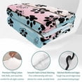 thumbnail image 4 of Twin Quilt Set 68''x86'', Blue Pink Dog Paws Prints Lightweight Summer Bedspread Coverlet Set with 2 Pillow Shams, Farmhouse Beige Wood Breathable All Season Quilt Bedding for Dorm/Bedroom, 4 of 9