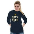 thumbnail image 3 of US Navy Wife Military Support Ribbon Women's Long Sleeve T Shirt Brisco Brands S, 3 of 6